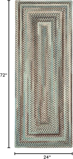 Capel American Heritage Slatewood 2' 0" X 6' 0" Runner Concentric Rectangle Braided Rug