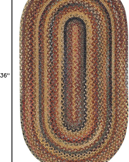 Capel American Heritage Woodstone 2'0"X3'0" Oval Braided Area Rug (Made in The USA)