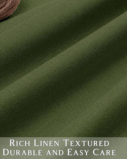 ChrisDowa 100% Blackout Olive Green Solid Curtains 84 Inches Long 2 Panels for Bedroom Living Room,Farmhouse Room Darkening Thermal Insulated Soundproof Grommet Top Window Treatment Drapes,52x84
