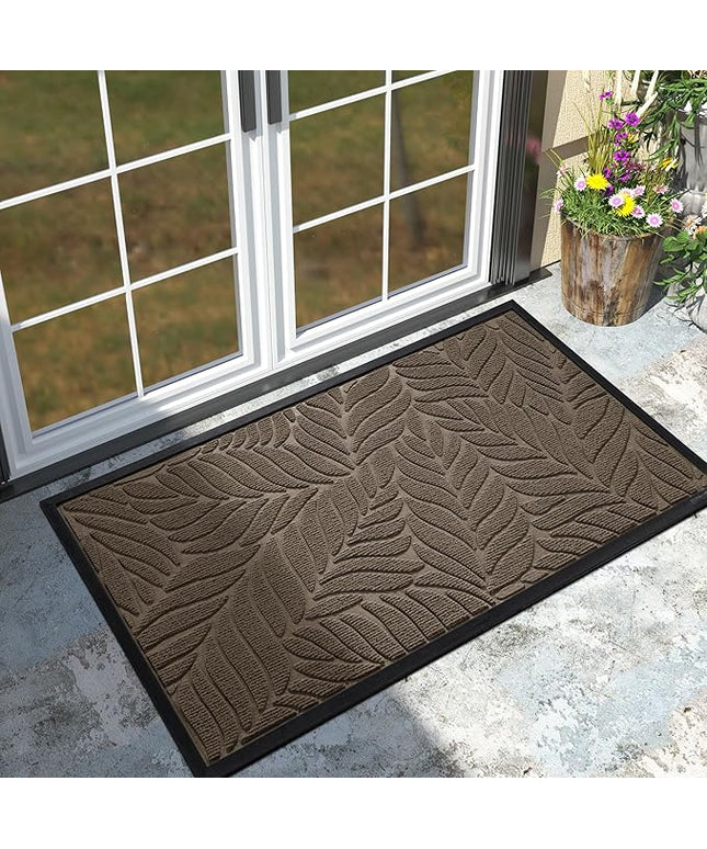 Yimobra 47x32 Large Door Mat Outdoor Indoor, All-Season Waterproof Door Mat Outside Entrance, All-Weather Non-Slip Outside Doormat for Garage Patio Entryway, Brown
