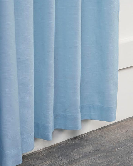 Maison d' Hermine Curtains for Living Room 100% Cotton 96 inch Length One Panel Light Filtering Curtains for Bedroom Windows with Rod and Loop Pockets Drapes (Celeste, 50" W x 96" L)