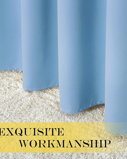 NICETOWN Blue Room Divider Curtains 100 inches Wide Curtains, Grommet Thermal Insulated Blackout Window Treatment Room Darkening for Sliding Glass Door Bedroom, 1 Panel, W100 x L84