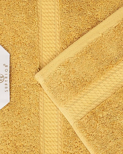 Superior Egyptian Cotton Pile Bath Towels, Ultra Soft Luxury Towel, Thick Plush Essentials, Absorbent Heavyweight, Guest Bath, Hotel, Resort, Spa, Pool, Home Bathroom, Shower Basics, Set of 4, Gold