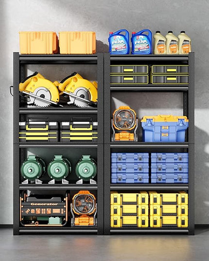 24" W Garage Shelving,5-Tier Heavy Duty Shelving Unit,3000LBS Adjustable Metal Storage Shelves,Storage Rack Units for Industrie,Shed,Warehouse,Basement,Black,24" W x 16" D x 63" H