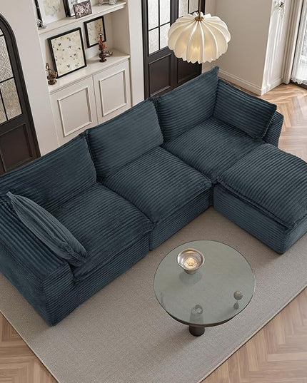 110" Sectional Couches for Living Room Boneless Couch Upholstered Cloud Couchs Sectional Modular Sectional Sofa with L Shaped