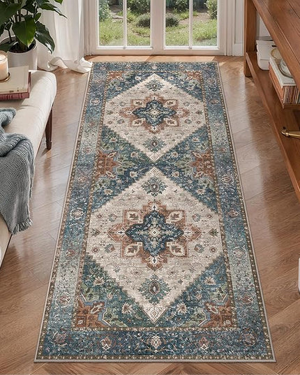 Ciicool Washable Runner Rug Non Slip, 2'x5' Hallway Rug Vintage Kitchen Rugs Carpet for Bedroom Laundry Bathroom Decor