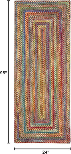 Capel American Heritage Multi 2' 0" X 8' 0" Runner Concentric Rectangle Braided Rug