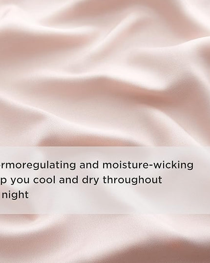 Bedsure Cooling Sheets Twin XL, Rayon Derived from Bamboo, Breathable & Soft Twin XL Sheet Sets, Deep Pocket Up to 16 Inches, Hotel Luxury Silky Dorm Bedding for Hot Sleepers, Pink