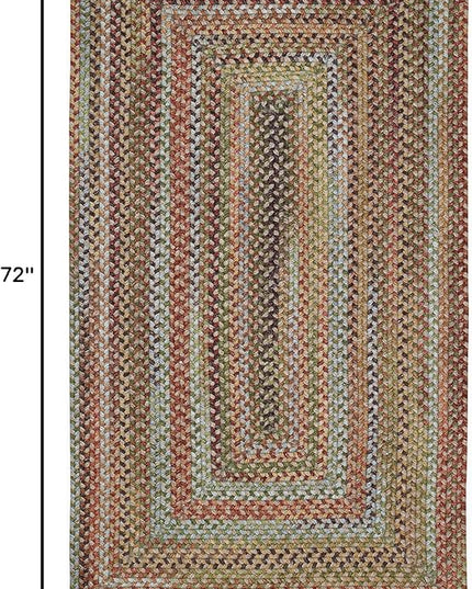 Capel American Heritage Olive Tan 4' 0" X 6' 0" Concentric Rectangle Braided Rug