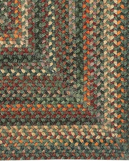 Capel American Heritage Green Multi 3' 0" X 5' 0" Concentric Rectangle Braided Rug