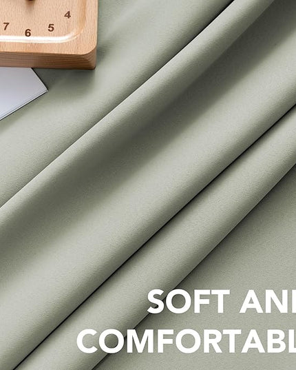 H.VERSAILTEX Blackout Curtains Thermal Insulated Window Treatment Panels Room Darkening Blackout Drapes for Living Room Back Tab/Rod Pocket Bedroom Draperies, 52 x 96 Inch, Light Sage,2 Panels