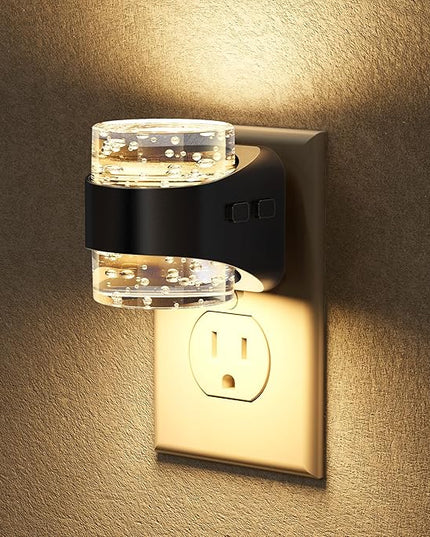 Briignite LED Night Light Plug into Wall, Dimmable Night Light with Bubble Design 3000K Warm & 5 Brightness Levels, Dusk to Dawn Sensor Nightlights for Kids Room, Nursery, Hallway, Bathroom, Bedroom