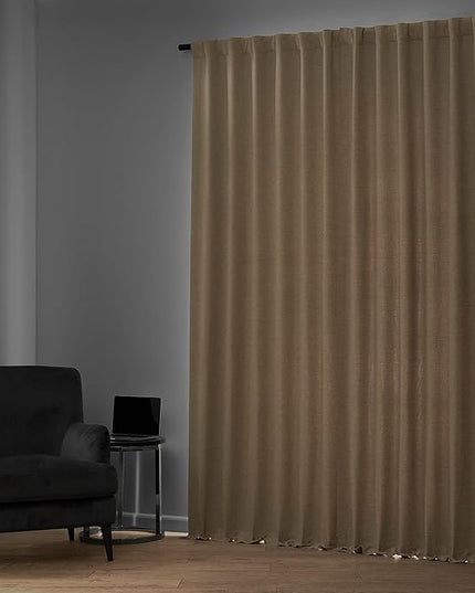 HPD Half Price Drapes Bellino Room Darkening Curtains 120 Inches Long Curtains for Bedroom & Living Room (1 Panel), 50W x 120L, Ginger
