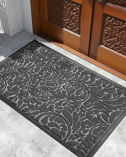 Yimobra Extra Large Door Mat 60x36, Waterproof Sturdy Outdoor Mats for Front Door, Heavy Duty Non-Slip Doormat for Garage Patio Entryway Indoor, Easy Clean, Grey