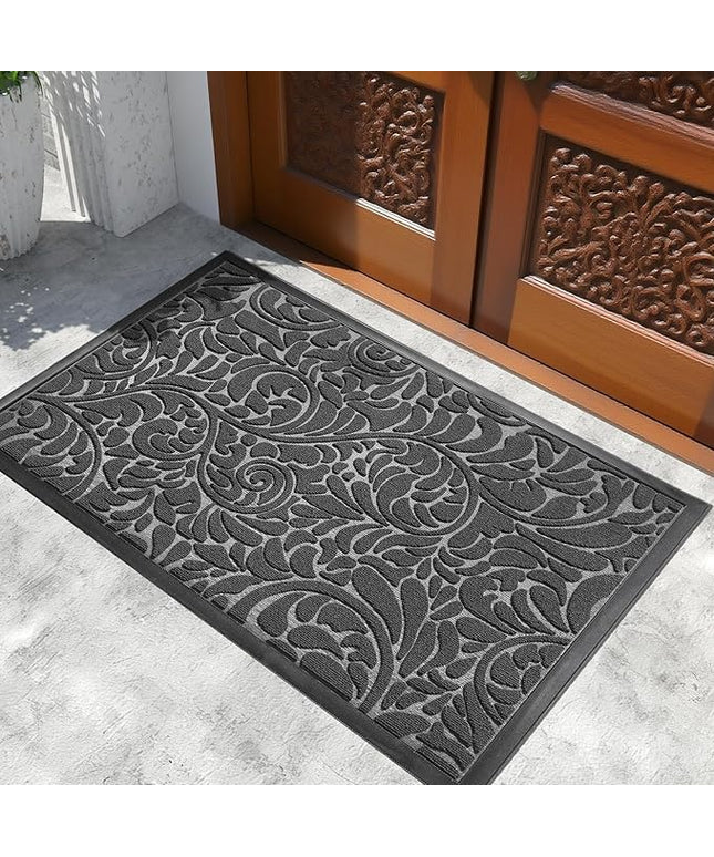 Yimobra Extra Large Door Mat 60x36, Waterproof Sturdy Outdoor Mats for Front Door, Heavy Duty Non-Slip Doormat for Garage Patio Entryway Indoor, Easy Clean, Grey