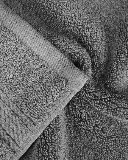 Superior Egyptian Cotton Pile 8 Piece Towel Set, Includes 2 Bath, 2 Hand, 4 Face Towels/Washcloths, Ultra Soft Luxury Towels, Thick Plush Essentials, Guest Bath, Spa, Hotel Bathroom, Charcoal