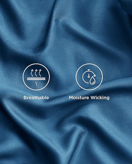 Bedsure Cooling Sheets Twin, Rayon Derived from Bamboo, Breathable & Soft Twin Sheets Set, Deep Pocket Up to 16 Inches, Hotel Luxury Silky Bedding for Hot Sleepers, Teal