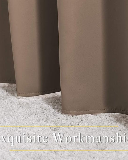 NICETOWN Blackout Curtains 90 inches Long for Bedroom - Grommet Light & Heat Blocking Window Treatments Soundproof Drapes for Living Room (2 Panels, W52 x L90, Cappuccino)