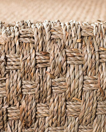 SAFAVIEH Natural Fiber Collection Area Rug - 2'6" x 4', Natural & Dark Brown, Seagrass, Basketweave Pattern with Border (NF114K)