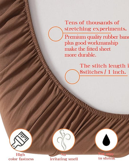 NTBAY Toddler Bedding Set - 4 Piece Soft and Breathable Crib Bedding Set for Boys and Girls, Includes Quilted Comforter, Fitted Sheet, Flat Top Sheet and Envelope Pillowcase, Brown