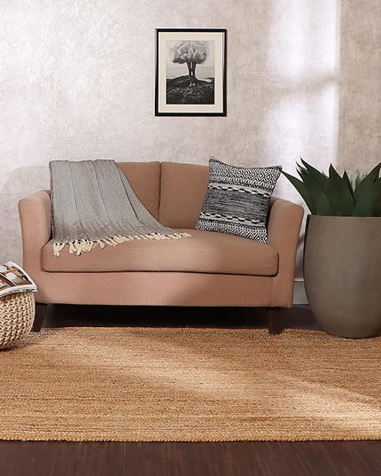 REDEARTH Rectangular Area Rug - Hand Woven Braided 100% Natural Jute - Artisan Made Boho Jute Rugs for Bedroom - Kitchen - Living Room - Farmhouse - Aesthetic Home Decor (6'x9' - Natural)