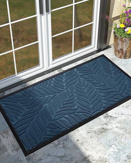 Yimobra 47x24 Large Door Mat Outdoor Indoor, All-Season Waterproof Door Mat Outside Entrance, All-Weather Non-Slip Outside Doormat for Garage Patio Entryway, Blue
