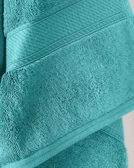 Superior Egyptian Cotton Pile Bath Towel Set of 2, Ultra Soft Luxury Towels, Thick Plush Essentials, Absorbent Heavyweight, Guest Bath, Hotel, Spa, Home Bathroom, Shower Basics, Turquoise