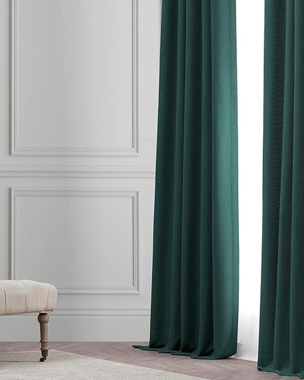 HPD Half Price Drapes Bellino Room Darkening Curtains 96 Inches Long Curtains for Bedroom & Living Room (1 Panel), 50W x 96L, Bayberry Teal