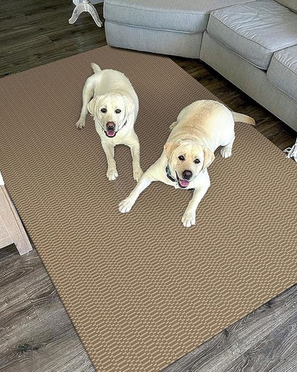 KOZYFLY Washable Entryway Rug 3x5 Ft Area Rugs Cotton Rubber Backed Throw Rugs Indoor Door Mat Kitchen Rugs Braided Floor Carpet for Front Entrance Bathroom Kitchen Living Room, Beige/Khaki