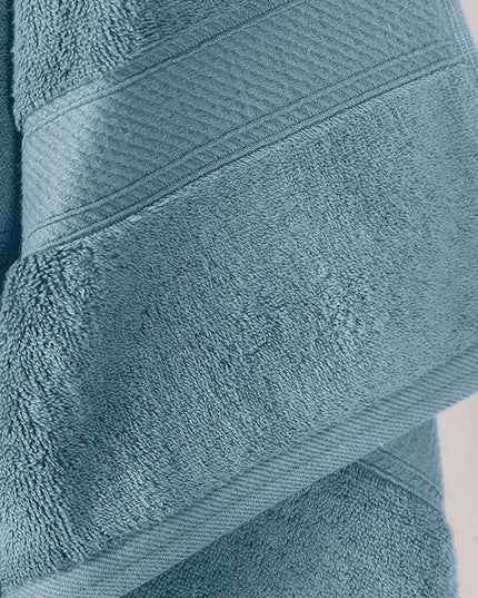 Superior Egyptian Cotton Pile Bath Towel Set of 2, Ultra Soft Luxury Towels, Thick Plush Essentials, Absorbent Heavyweight, Guest Bath, Hotel, Spa, Home Bathroom, Shower Basics, Denim Blue