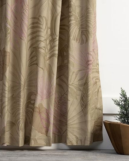 Maison d' Hermine Curtains for Living Room 100% Cotton 124 inch Length One Panel Light Filtering Curtains for Bedroom Windows with Rod and Loop Pockets Drapes (Creole Olive Grey, 50" W x 124" L)