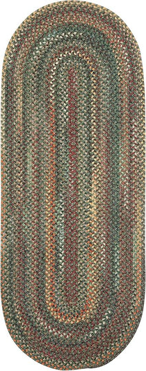 Capel American Heritage Green Multi 2'0"X8'0" Oval Braided Rug