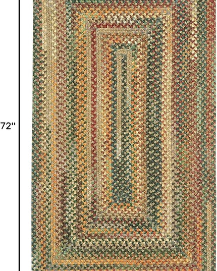 Capel American Heritage Tan Multi 4' 0" X 6' 0" Concentric Rectangle Braided Rug