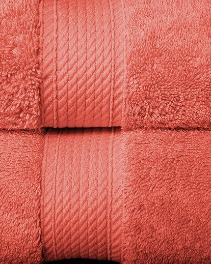 Superior Egyptian Cotton Pile 10 Piece Towel Set, Includes 2 Bath, 4 Hand, 4 Face Towels/Washcloths, Ultra Soft Luxury Towels, Thick Plush Essentials, Guest Bath, Spa, Hotel Bathroom, Coral