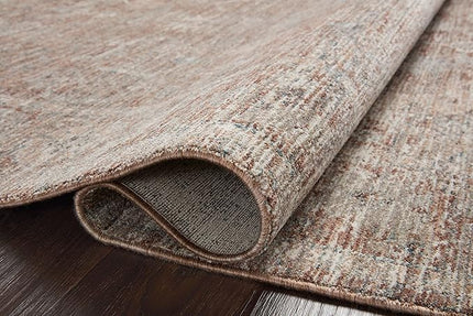 Loloi Magnolia Home by Joanna Gaines Millie Collection MIE-04 Brick/Fog 9'-6" x 9'-6", .25" Pile Height, Round Area Rug