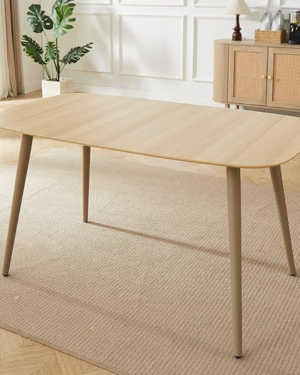 55.1''Dining Table Set for 4,Modern Wood Dining Table,Leather Dining Chairs 4,Table and Chairs Set of 4,Ideal for Kitchen Dining Room (Cat Scratch Table, 55.1")