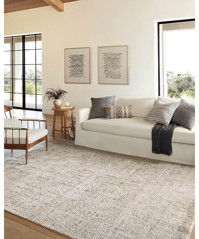 Loloi Amber Lewis Alie Collection ALE-02 Sand/Sky 7'-10'' x 7'-10'', .13'' Pile Height, Round Area Rug