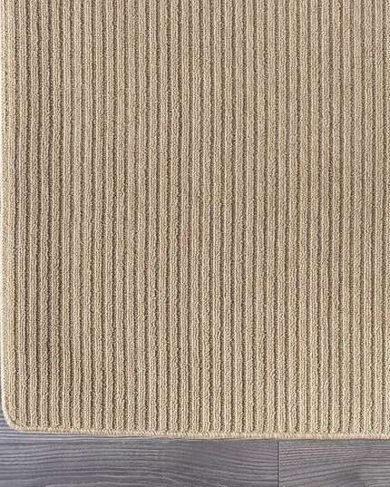 Beverly Rug Non-Slip Modern Rug 6 Round Solid Traditional Rubber Backing Machine Washable Soft Thin Indoor Area Rugs for Living Room Stain Resistant Non Shedding Casual Carpet (6 Round Beige)