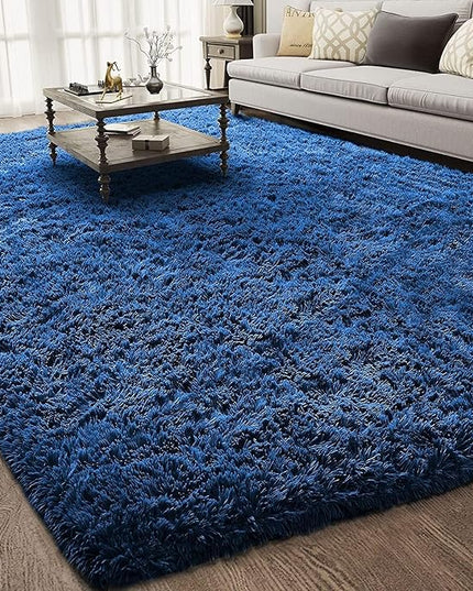 Ophanie 6x9 Navy Blue Rugs for Living Room, Large Fluffy Carpet, Fuzzy Plush Shag Comfy Soft, Non-Slip Indoor Floor,for Kids Boys Girls Dorm, Bedroom, Playroom, Home Decor Aesthetic