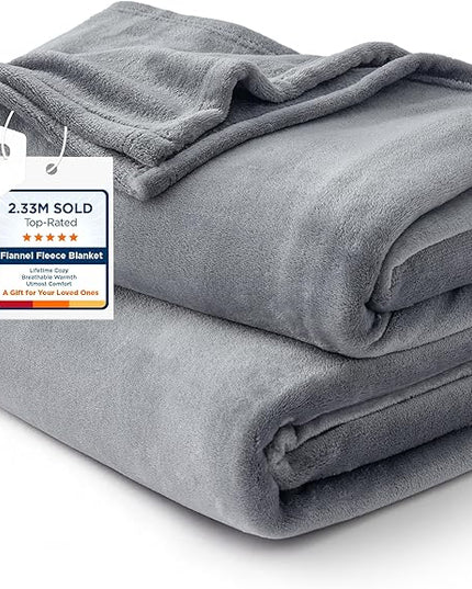 Bedsure GentleSoft Fleece California King Blanket - Lightweight Plush Fuzzy Cozy Soft Large Blankets for Bed, Grey, 102x96 inches