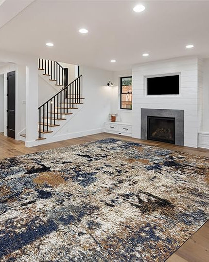 Keen Home Design Area Rugs - 12x15 Non-Shedding, Abstract Rugs for Kitchen, Living Room, Bedroom, Dining Room, Entryway - Size: 12' x 15', Multi