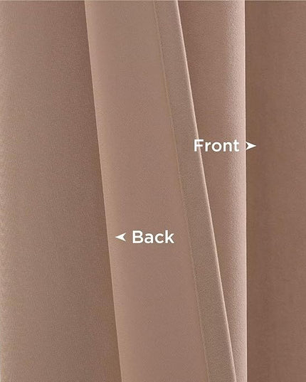 Joydeco Velvet Curtains Rose Beige Blackout Curtains Thermal Insulated 108 inches Long Window Curtains Soft Room Darkening Drapes for Bedroom Living Room Elegant Rod Pocket 2 Panels Rose Beige