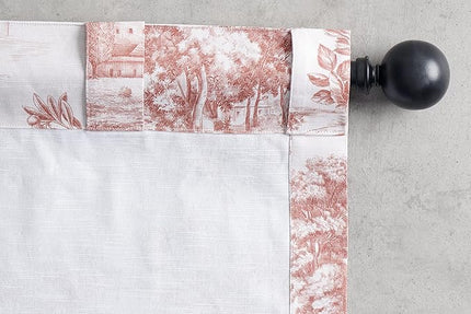 Maison d' Hermine Curtains for Living Room 100% Cotton 108 inch Length One Panel Light Filtering Toile Curtains for Bedroom Windows with Rod and Loop Pockets Drapes (Trianon Brown, 50" W x 108" L)