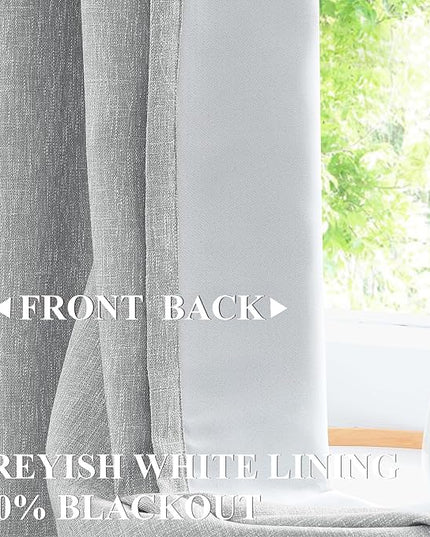 Vision Home Silver Grey Pinch Pleated Full Blackout Curtains Room Darkening Window Curtains 102 inch for Living Room Bedroom Thermal Insulated Pinch Pleat Drapes with Hooks Back Tab 2 Panel 40"Wx102"L