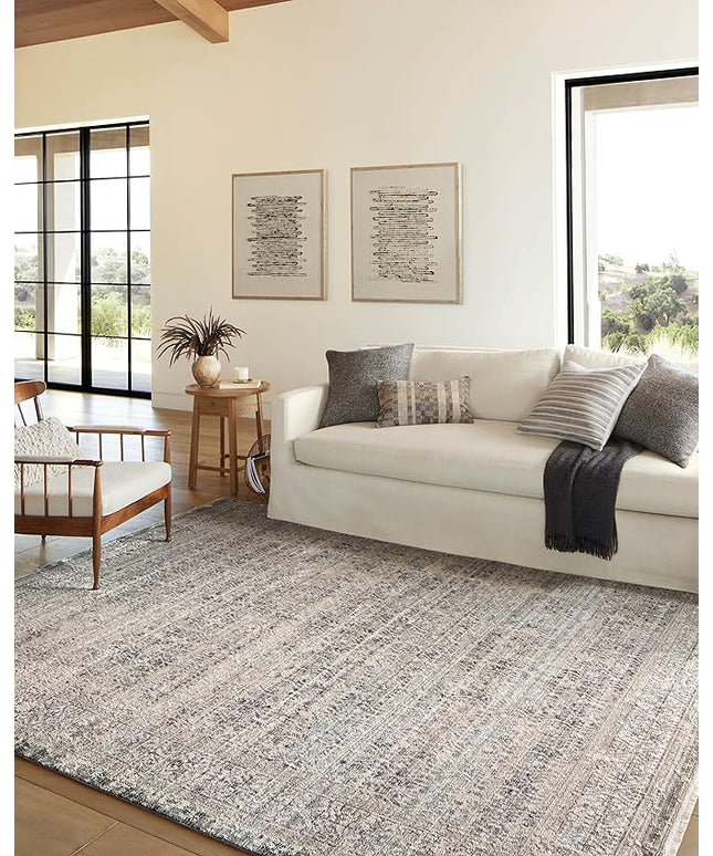 Loloi Amber Lewis Alie Collection ALE-04 Sky/Stone 7'-10'' x 7'-10'', .13'' Pile Height, Round Area Rug