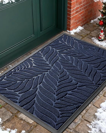 Yimobra Front Door Mat Outdoor Indoor, 29.5x17 All-Season Waterproof Door Mat Outside Entrance, All-Weather Non-Slip Outside Doormat for Garage Patio Entryway, Blue