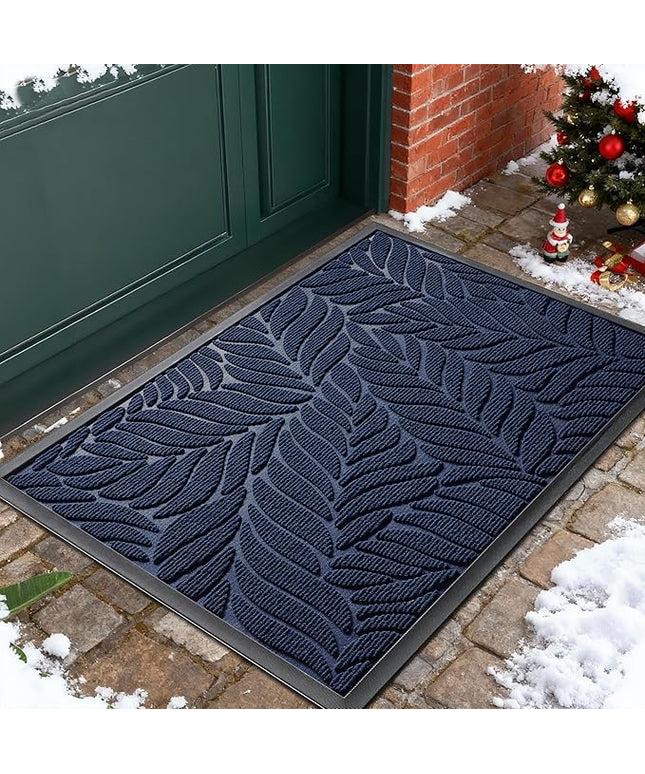 Yimobra Front Door Mat Outdoor Indoor, 29.5x17 All-Season Waterproof Door Mat Outside Entrance, All-Weather Non-Slip Outside Doormat for Garage Patio Entryway, Blue