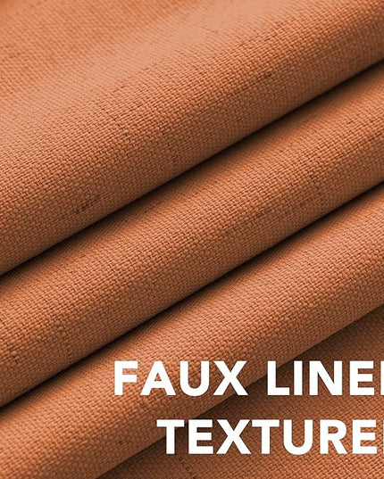 H.VERSAILTEX Halloween Curtains 100% Blackout Curtains for Bedroom Thermal Insulated Linen Textured Drapes Heat and Full Light Blocking Drapes Living Room Curtains 2 Panel Sets, Orange, 52x84 Inch