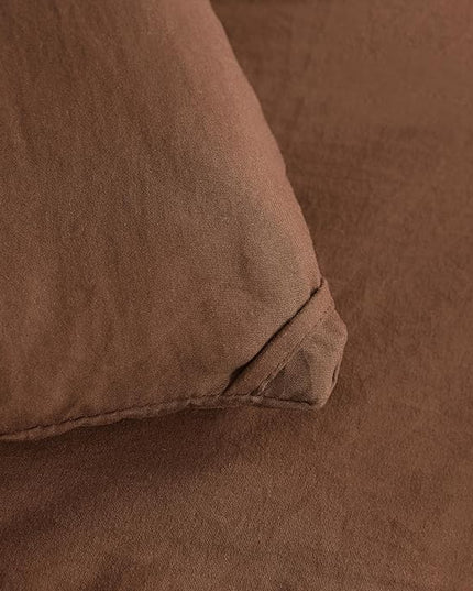 NTBAY Twin Comforter Set with Sheets, 5 Pieces Soft and Breathable Twin Bedding Set, Twin Bed in a Bag, Down Alternative Comforter Set Solid Color All Season, Kids Bedding Set, Brown