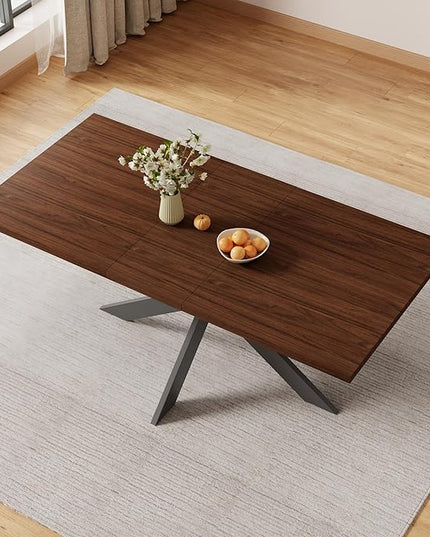 ZckyCine Dining Table Set for 6, Modern 78'' Wood Dining Table and Fabric Dining Chairs Set of 6,Table and Chairs Set of 6,Ideal for Kitchen Dining Room